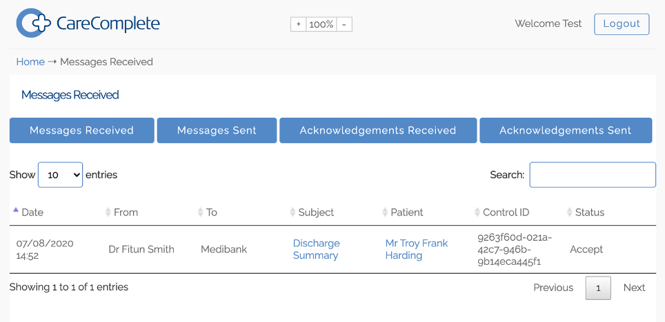 Messages received